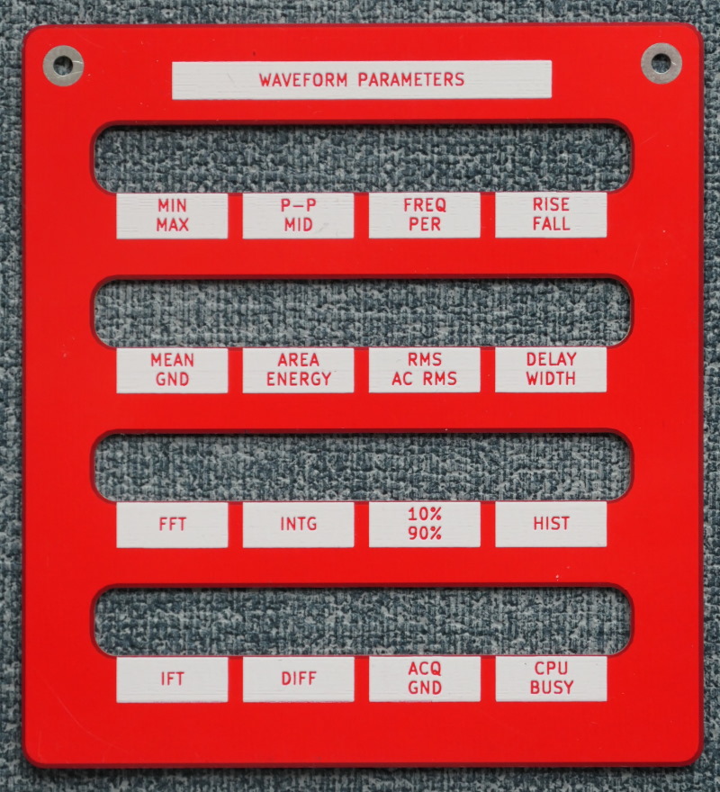 Waveform parameters overlay in red